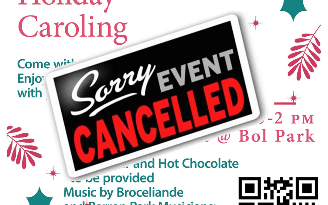 Holiday Caroling December 17th