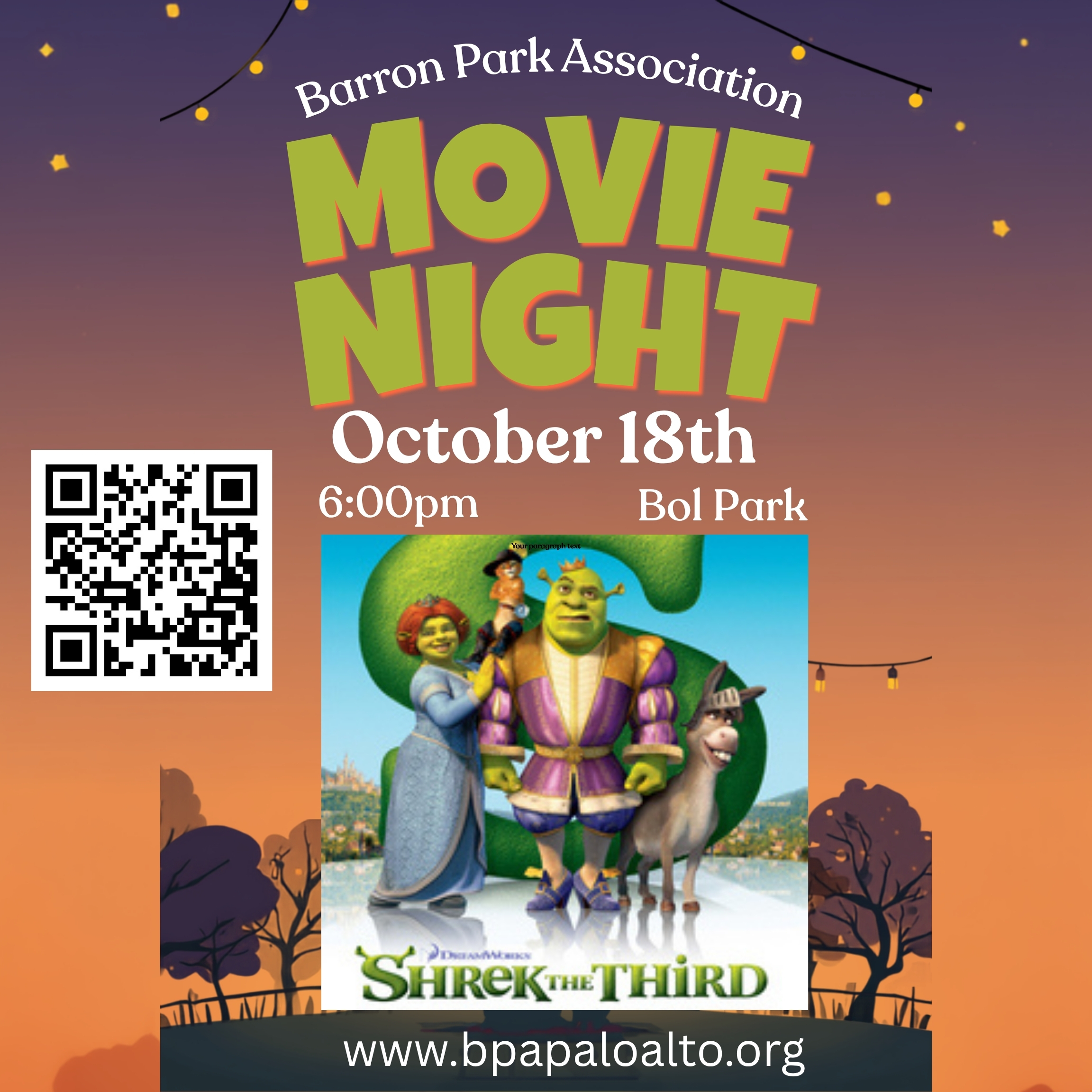Whimsical Outdoor Movie Night Poster (24 x 24 in) (1)